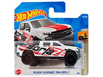 Hot Wheels 19 Chevy Silverado Trail Boss LT White