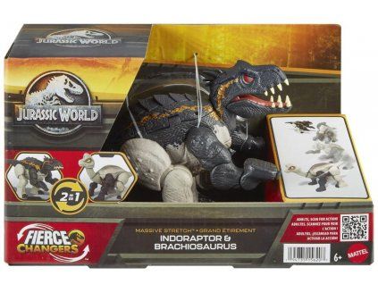 Jurský svět Fierce Changers Indoraptore a Brachiosaurus Nové