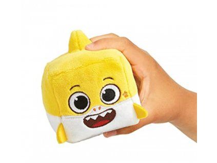 Plyšová hračka Baby Shark kostka žlutá se zvukem 8cm