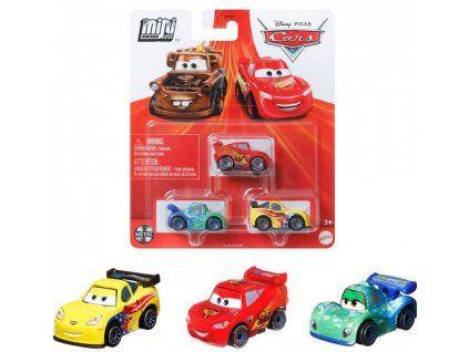 Disney Cars Mini Racers 3ks Jeff, Blesk Mc Qeen, Carla