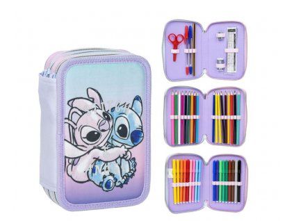 Třípatrový penál Disney Stitch s výbavou