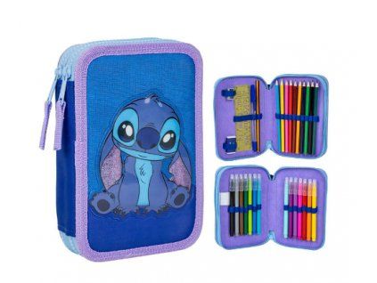 Dvoupatrový penál Disney Stitch s výbavou