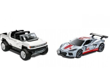 Hot Wheels Speeders GMC Hummer Ev a Corvette C8.R natahovací
