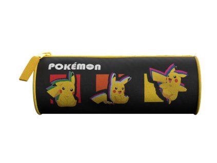 Kulatý penál Pokémon Pikachu černý