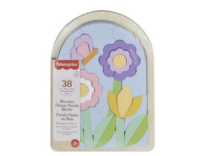 FisherPrice Dřevěné puzzle Květiny