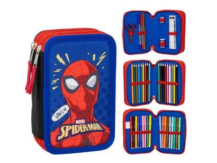 Třípatrový penál Spiderman Whats up s výbavou
