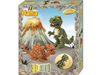 Zažehlovací korálky Hama Midi Dino 3D