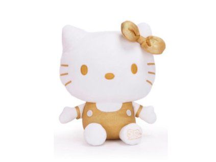Plyšová hračka Hello Kitty 50.výročí zlatá 25cm