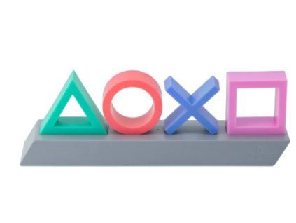 Světlo Playstation Ikony na šedé základně