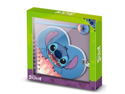 Diář s perem Stitch srdce