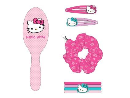 Hřeben s vlasovými doplňky Hello Kitty