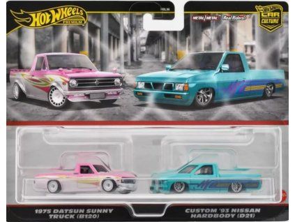 Hot Wheels Premium 1975 Datsun Sunny Truck B120 Custom 93 Nissan Hardbody D21