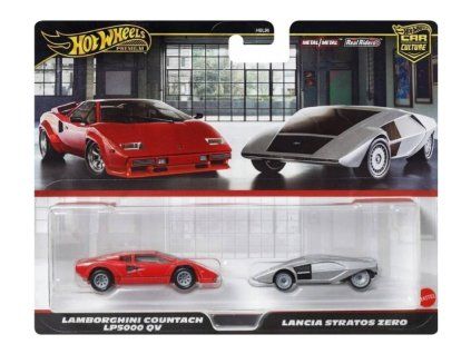 Hot Wheels Premium Car Culture Lamborghini Countach LP5000 QV and Lancia