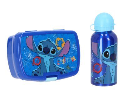 Láhev a svačinový box Stitch modré