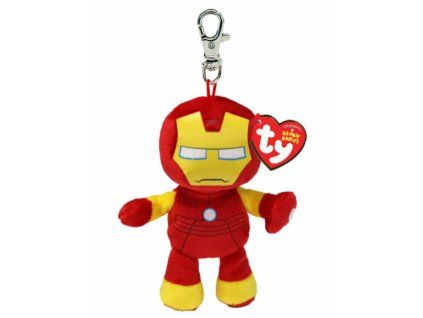 Plyšový přívěšek Ty Babies Marvel Iron man 8,5cm