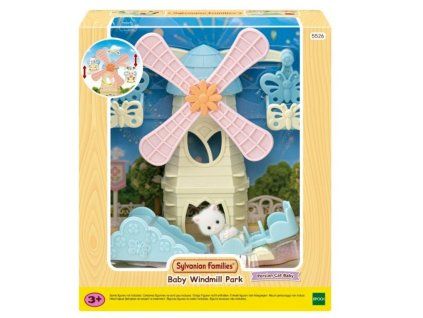 Sylvanian Families 5526 Zábavní park s větrným mlýnem a kotětem