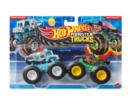 Hot Wheels Monster Trucks Demolition Doubles Bionic Bruiser vs Test Subject