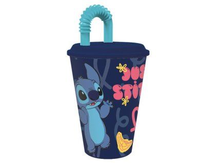 Kelímek s brčkem Stitch 430ml