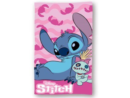 Osuška Stitch se Scrumpem růžová