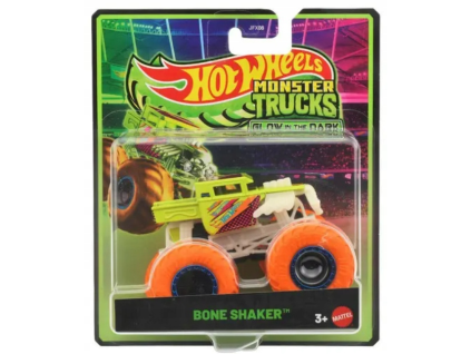 Hot Wheels Monster Trucks Glow in the Dark Bone Shaker zelený