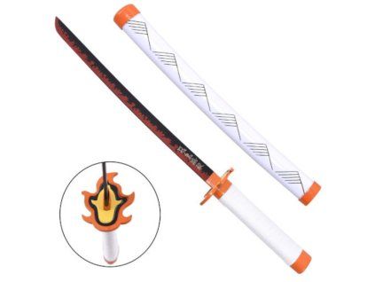 Katana Mini Bamboo Demon Slayer Rengoku oranžová
