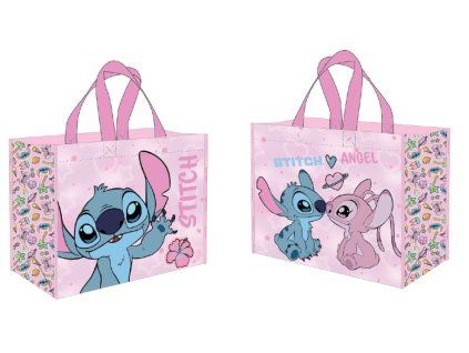 Nákupní taška Stitch a Angel růžová