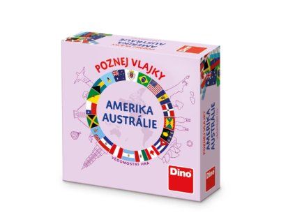 Společenská cestovní hra Poznej vlajky Amerika a Austrálie