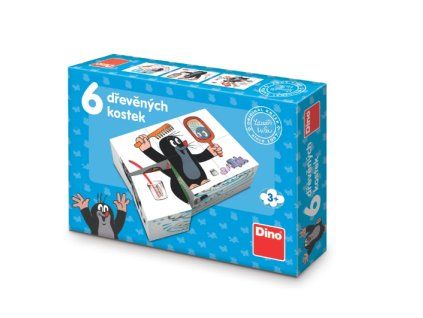 Dřevěné kostky Krtek 6ks