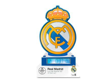 Budík s lampou Real Madrid 3D