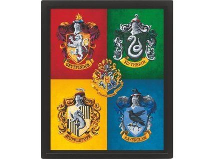 Obraz Harry Potter Colourfull Crests 3D 26x4cm Nové