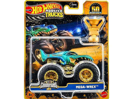 Hot Wheels Monster Trucks 50 Bigfoot Trophy Champions Mega Wrex