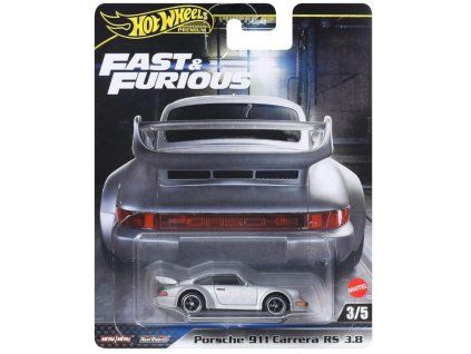 Hot Wheels Premium Fast and Furious Porsche 911 Carrera RS 3.8 stříbrné