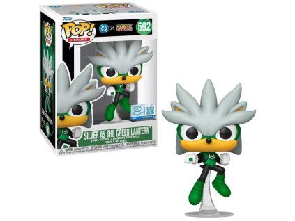 Funko Pop! 592 Dc Justice League and Sonic Silver As Green Lantern