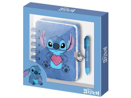 Deník Disney Stitch plyšový s propiskou