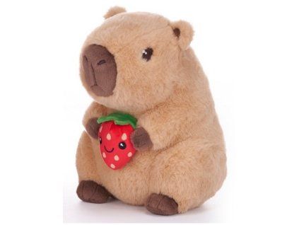 Plyšák kapybara s jahodou 22cm