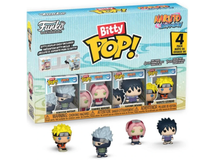 Funko Bitty Pop! 4Pack Naruto Shippuden Kakashi Hatake, Sakura Haruno, Sasuke Uchiha
