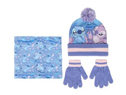Sada Disney Stitch čepice, rukavice a nákrčník