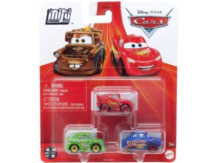 Disney Cars Mini Racers 3ks Hudson Hornet, Chick Hicks, McQueen