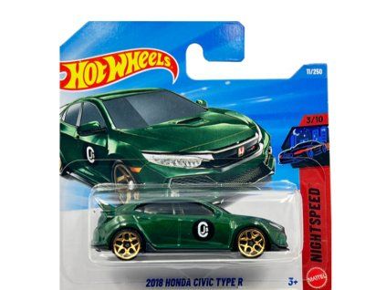 Hot Wheels 2018 Honda Civic Type R zelená