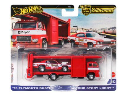 Hot Wheels Premium Car Culture Team Transport 73 Plymouth Duster and Second Story Lorry