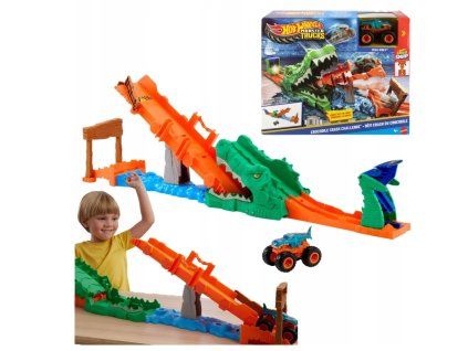 Hrací set Hot Wheels Speed Snap Monster Trucks Crocodile Crash