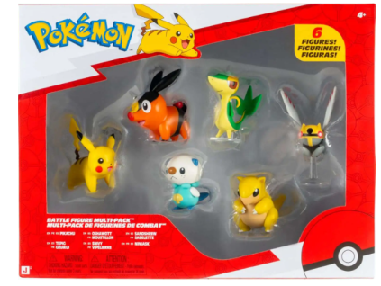 Figurky Pokémon Pikachu, Tepig, Oshawott, Snivy, Sandshrew a Ninjask 6ks