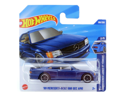 Hot Wheels 89 Mercedes Benz 560 SEC AMG modrý