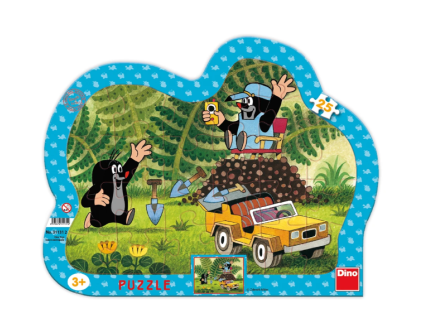 Puzzle Krtek se žlutým autem 25 dílků