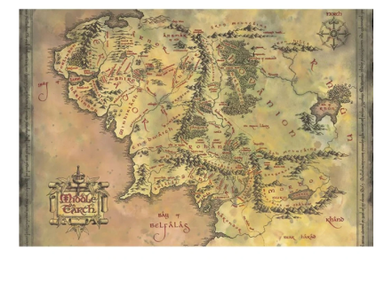 Plakát Pán prstenů Mapa Středozemě