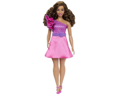 Barbie Lesklé šaty s volánkem
