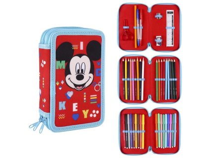 Penál Mickey Mouse třípatrový s výbavou