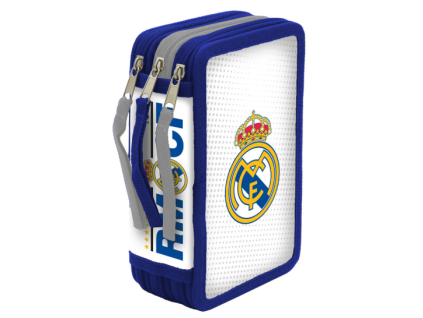 Penál Real Madrid bílomodrý třípatrový s výbavou