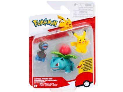 Figurky Pokémon Battle Pikachu,Deino,Ivysaur 6cm