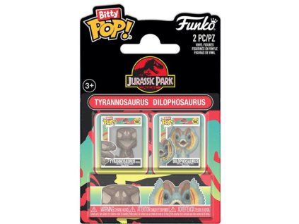 Funko Bitty Pop! Jurassic Park 2Pack Tyrannosaurus Fossil and Dilophosaurus